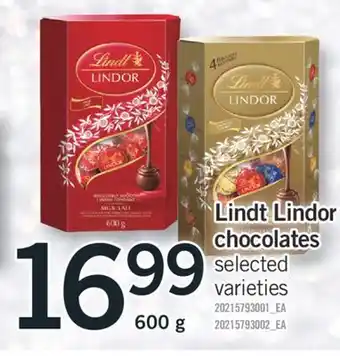 Fortinos Lindt lindor chocolates, 600 g offer