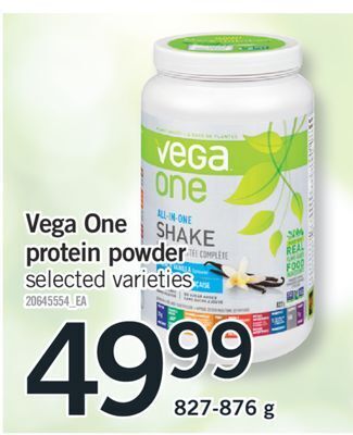 Fortinos Vega one protein powder, 827-876 g offer