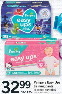 Fortinos Pampers easy ups training pants, 68-112's offer