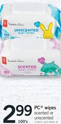 Fortinos Pc® wipes, 100's offer