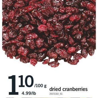 Fortinos Dried cranberries offer