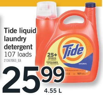 Fortinos Tide liquid laundry detergent, 4.55 l offer