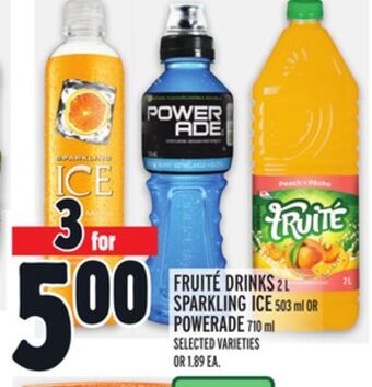 Metro Fruité drinks offer