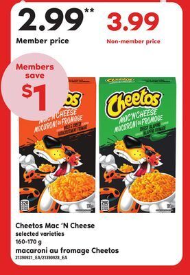 Independent Grocer Cheetos mac 'n cheese, 160-170 g offer
