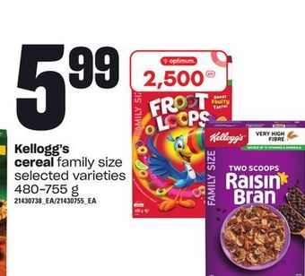 Independent Grocer Kellogg's cereal, 480-755 g offer
