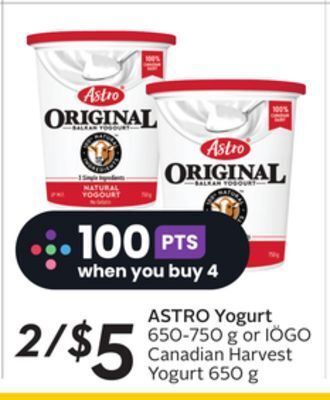 Sobeys Astro yogurt offer