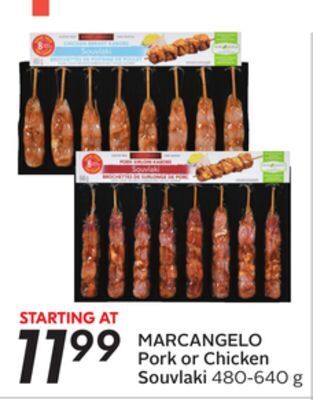 Sobeys Marcangelo pork or chicken souvlaki offer