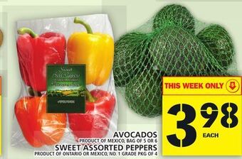 Food Basics Avocados or sweet assorted peppers offer