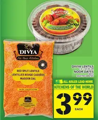 Food Basics Divya lentils or noor dates offer