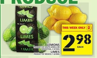 Food Basics Lemons or limes offer