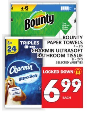 Food Basics Bounty paper towels or charmin ultrasoft bathroom tissue offer