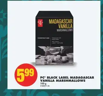 No Frills Pc® black label madagascar vanilla marshmallows, 100 g offer