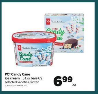Real Canadian Superstore Pc® candy cane ice cream 1.5 l or bars 6's offer