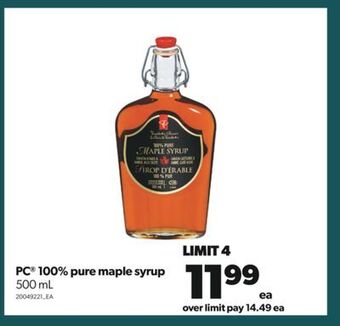 Real Canadian Superstore Pc® 100% pure maple syrup, 500 ml offer