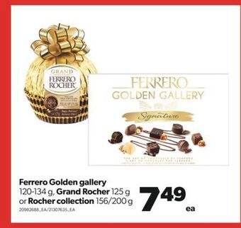 Real Canadian Superstore Ferrero golden gallery, 120-134 g, grand rocher, 125 g or rocher collection, 156/200 g offer