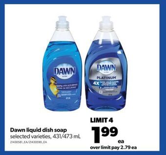Real Canadian Superstore Dawn liquid dish soap, 431/473 ml offer