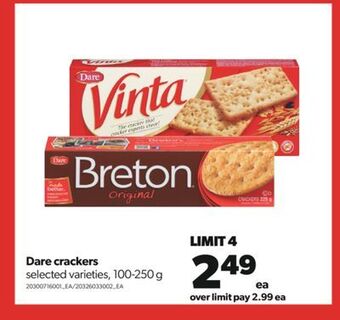Real Canadian Superstore Dare crackers, 100-250 g offer