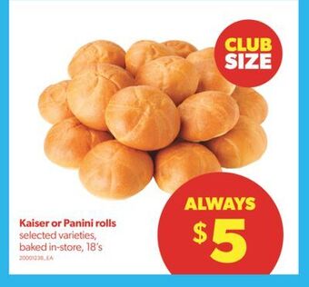 Real Canadian Superstore Kaiser or panini rolls, 18's offer