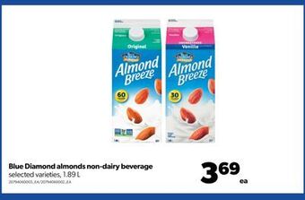 Real Canadian Superstore Blue diamond almonds non-dairy beverage, 1.89 l offer