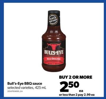 Real Canadian Superstore Bull's-eye bbq sauce, 425 ml offer