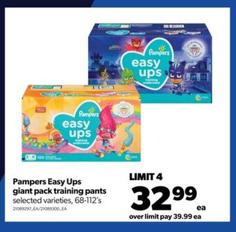 Real Canadian Superstore Pampers easy ups giant pack training pants, 68-112's offer