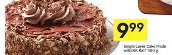 Foodland Single layer cake made with kit kat® 580 g offer