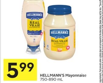 Foodland Hellmann's mayonnaise 750-890 ml offer