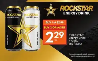 Foodland Rockstar energy drink 473 ml any flavour offer