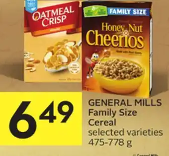 Foodland General mills family size cereal selected varieties 475-778 g offer