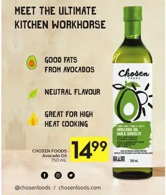 Foodland Chosen foods avocado oil 750 ml offer