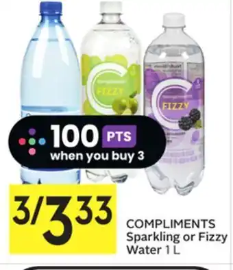 Foodland Compliments sparkling or fizzy water 1 l offer