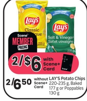 Foodland Lay's potato chips 220-235 g, baked 177 g or poppables 130 g offer