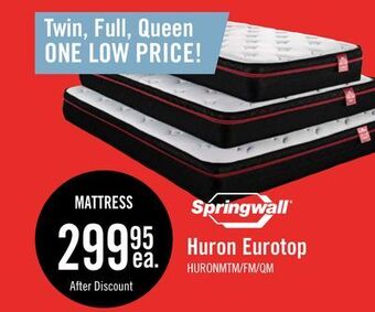 The Brick Springwall true north huron eurotop twin mattress offer