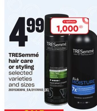 Loblaws Tresemmé hair care or styling offer