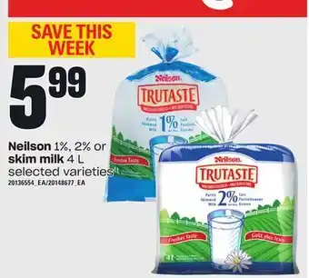 Loblaws Neilson 1%, 2% or skim milk, 4 l offer