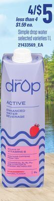 Loblaws Simple drop water, 1 l offer