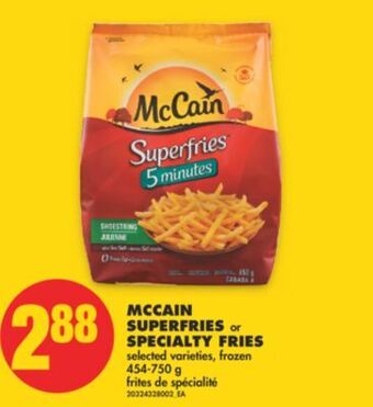 No Frills Mccain superfries or specialty fries, 454-750 g offer