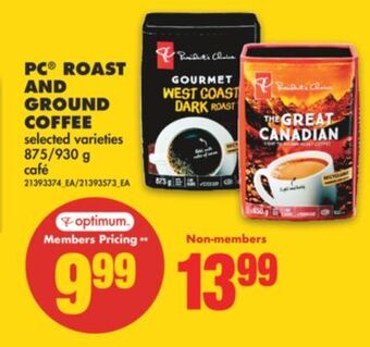 No Frills Pc® roast and ground coffee, 875/930 g offer