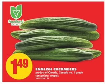 No Frills English cucumbers offer