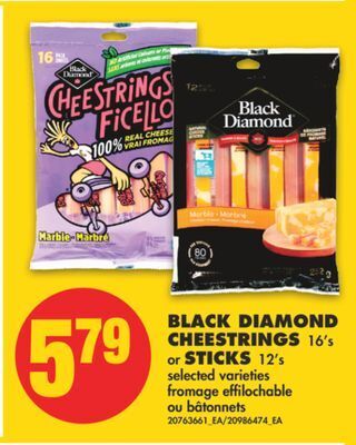 No Frills Black diamond cheestrings, 16's or sticks, 12's offer