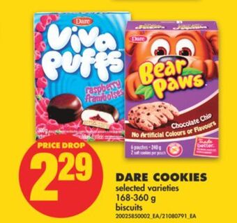 No Frills Dare cookies, 168-360 g offer