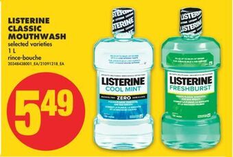 No Frills Listerine classic mouthwash, 1 l offer