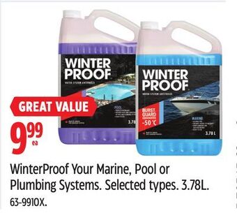 Canadian Tire Winterproof your marine, pool or plumbing systems offer