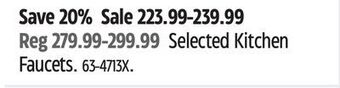 Canadian Tire Kohler selected kitchen faucets offer