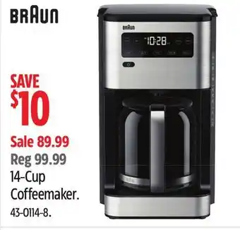 Canadian Tire Braun 14-cup coffee maker offer