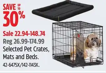 Canadian Tire Midwest selected pet crates, mats and beds offer