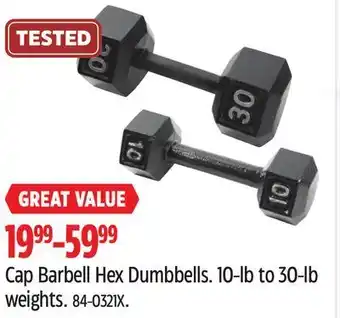 Canadian Tire Marcy cap barbell hex dumbbells offer