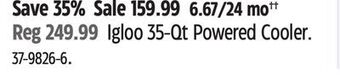 Canadian Tire Igloo 35-qt powered cooler offer
