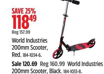 Canadian Tire World industries 200mm scooter, red offer