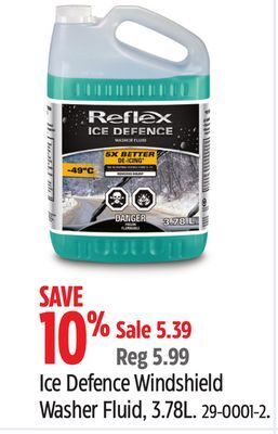Canadian Tire Reflex ice defence windshield washer fluid, 3.78l offer